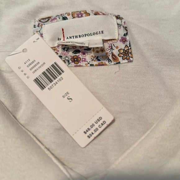 NWT Anthropologie button down and front tie top size small, ivory - Picture 8 of 8